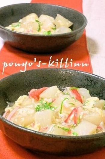 カニ玉かぶらの煮物