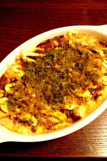 長芋と豆腐のグラタン お好み焼き風