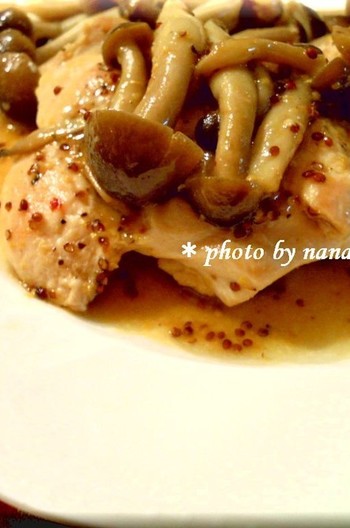 鶏胸肉の蜂蜜マスタードソース焼き