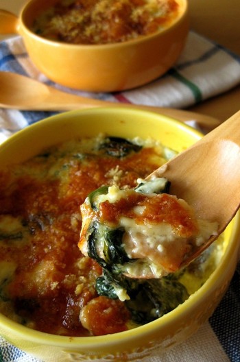 鮭とほうれんそうの和風グラタン