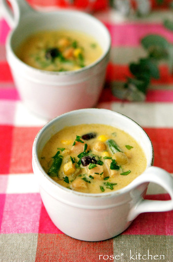 お豆のミルクカレースープ