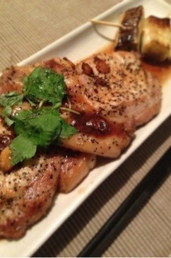 豚肉の和風ガーリックステーキ