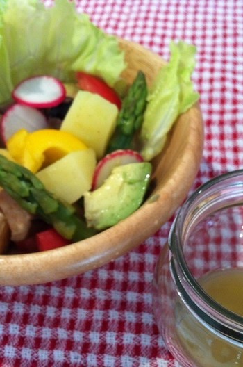 温野菜サラダに アンチョビドレッシング