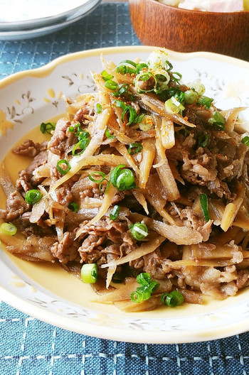 ごぼうと牛肉の炒め煮