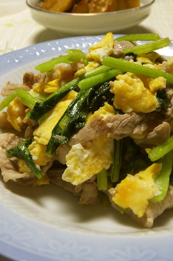 豚肉と小松菜の中華炒め