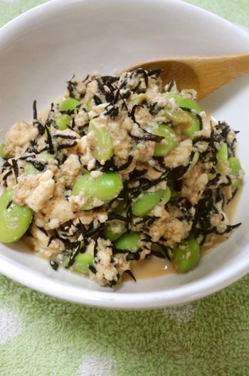 ひじきと枝豆のお豆腐煮