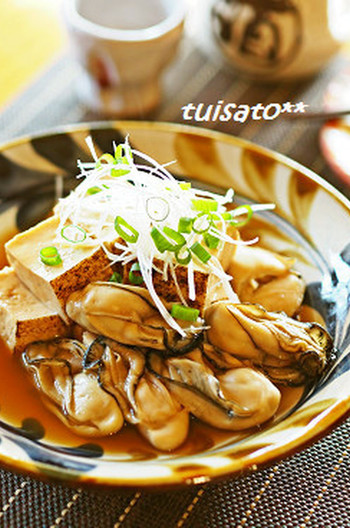 カキと焼き豆腐の炊いたん