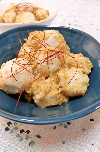 里芋のネギ味噌あえ