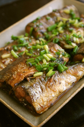 さんまのさっぱり煮　ねぎまみれ