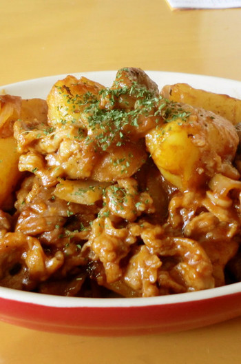 豚とじゃが芋バーベキュー炒め