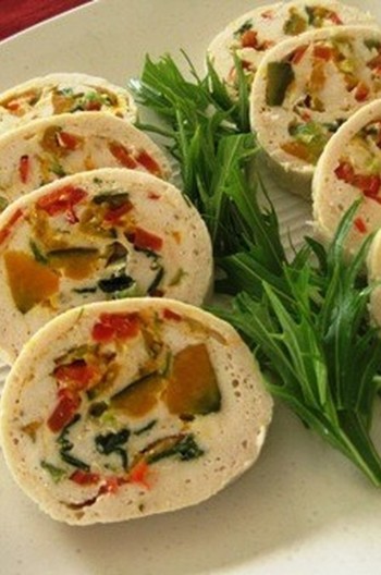 胸肉と野菜のテリーヌ風