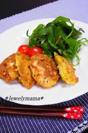 やわらかささみのバジルピカタ