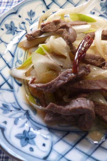 牛肉と白ねぎの中華炒め風