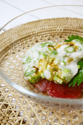 マグロのとろろ おくらがけ