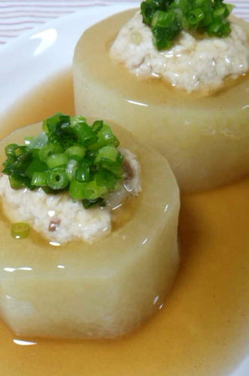 オシャレでヘルシー 大根の肉詰め