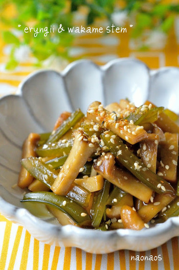 茎わかめとエリンギの甘辛きんぴら