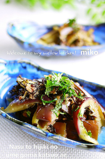 なすとひじきの梅おかかあえ