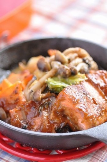 焼き目が香ばしい　鮭のチャンチャン焼き