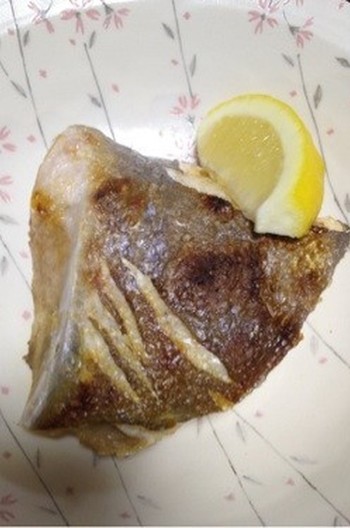 かんぱちカマの塩焼き