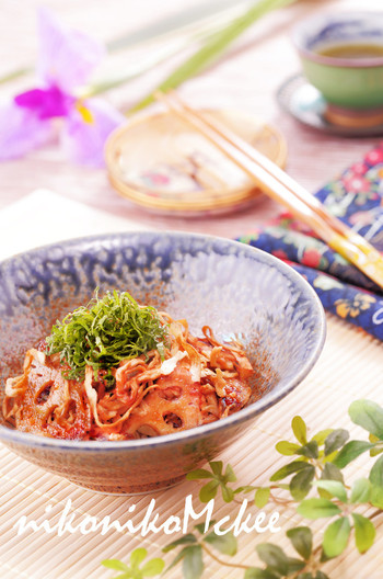 れんこんと切り干し大根の照り炒め