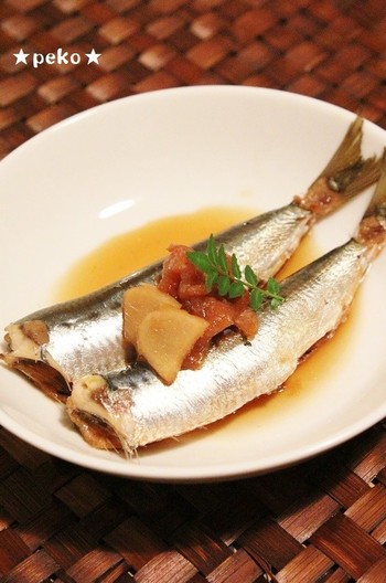 骨まで柔らか 鰯の梅生姜煮