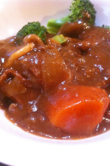 時短 節約 牛薄切り肉でビーフシチュー