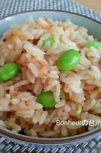 枝豆と干しえびの炊き込みごはん