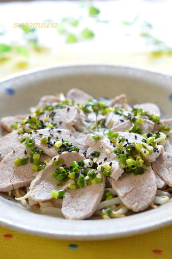 ヘルシー 豚ヒレの中華風ネギ塩蒸し