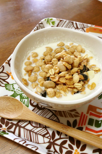 とろとろ豆乳でシリアル