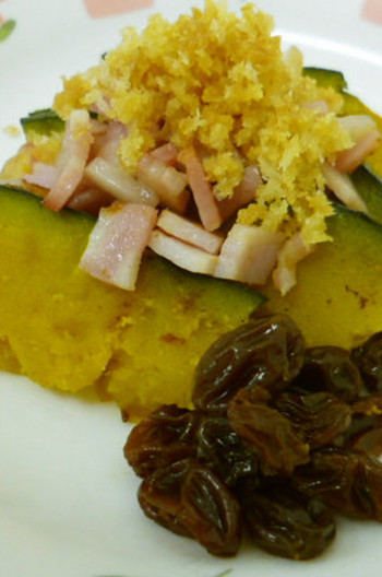 ほくほくパンプキンのニンニク風味炒め焼き