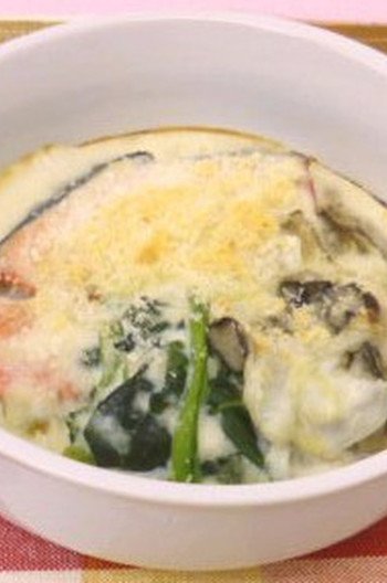 カロリー控えめ！サーモンヘルシーグラタン