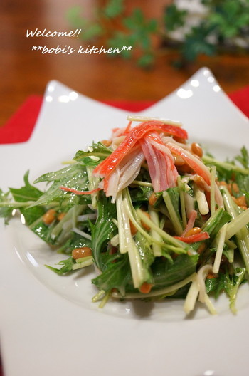 納豆と水菜のサラダ