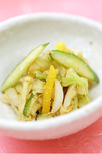 たくあんがポイント 野菜胡麻和え