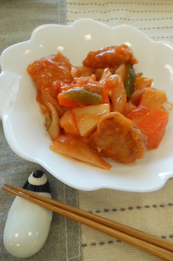 ケチャップ仕立ての酢豚