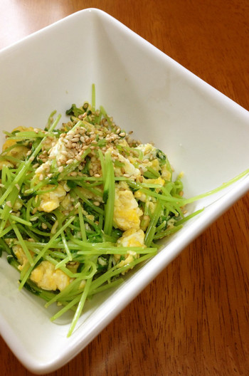 簡単副菜 豆苗の炒り玉子