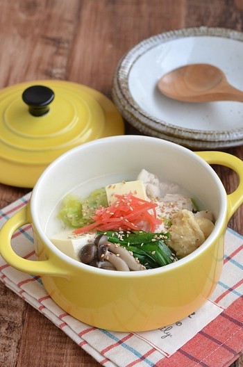 鶏むね肉のとんこつ風鍋