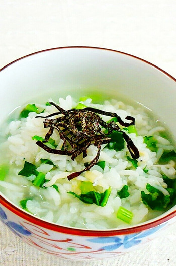 お粥でほっこり 大根の葉とじゃこ入り