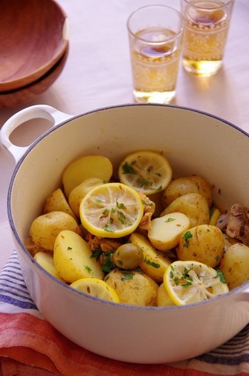 新じゃがのチキンレモンタジン