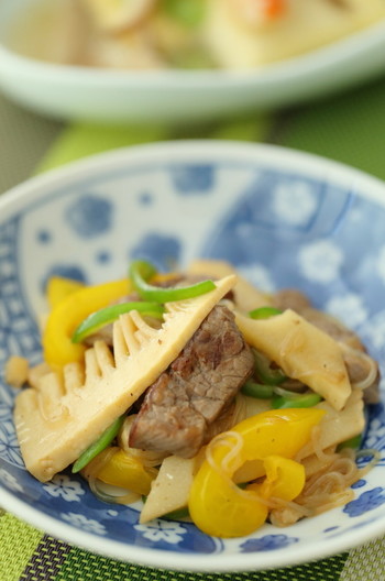 牛肉とたけのこのオイスターソテー