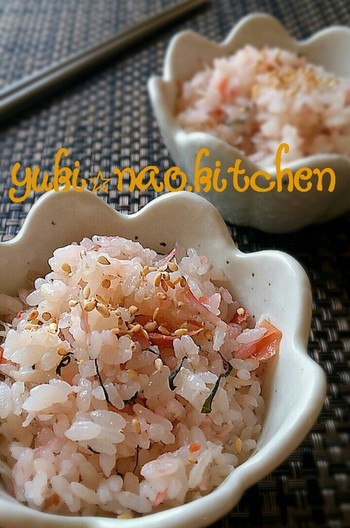 梅とじゃこの炊き込み御飯