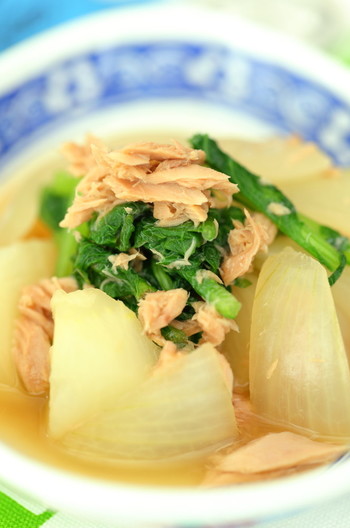 かぶと玉葱の甘辛ツナ煮