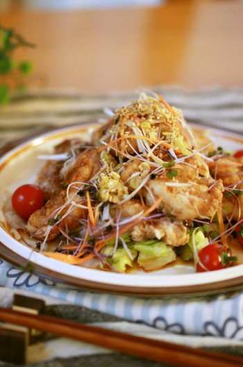 鶏のから揚げ 野菜ぽん酢ソース