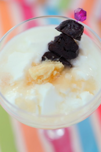 ピリッと生姜で温まるプルーン添ヨーグルト