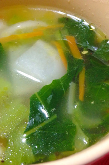 かぶと小松菜の中華スープ