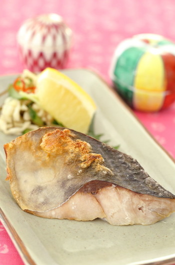 鯵の塩焼き 切干大根添え