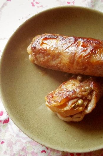 旨みギッシリ 肉巻きたけのこの山椒焼き