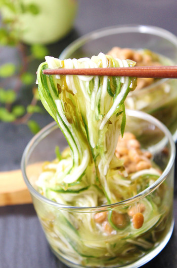 ネバネバ野菜のそうめん風サラダ