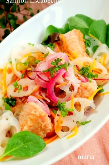 サーモンとたっぷり野菜のエスカベッシュ