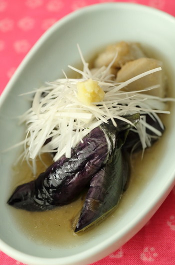 揚げ茄子と里芋の煮物