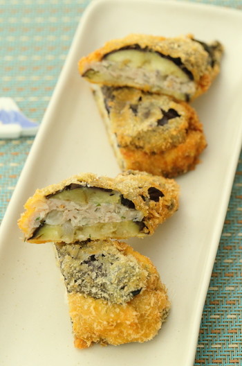 茄子のカラッとはさみ揚げ